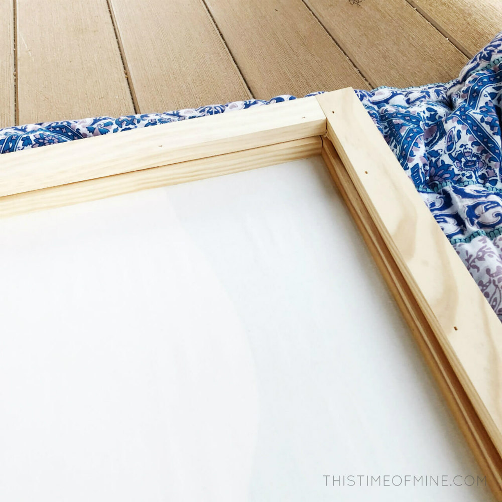 Secondary wood frame for canvas art