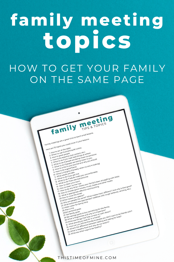 Family Meeting Topics | This Time Of Mine