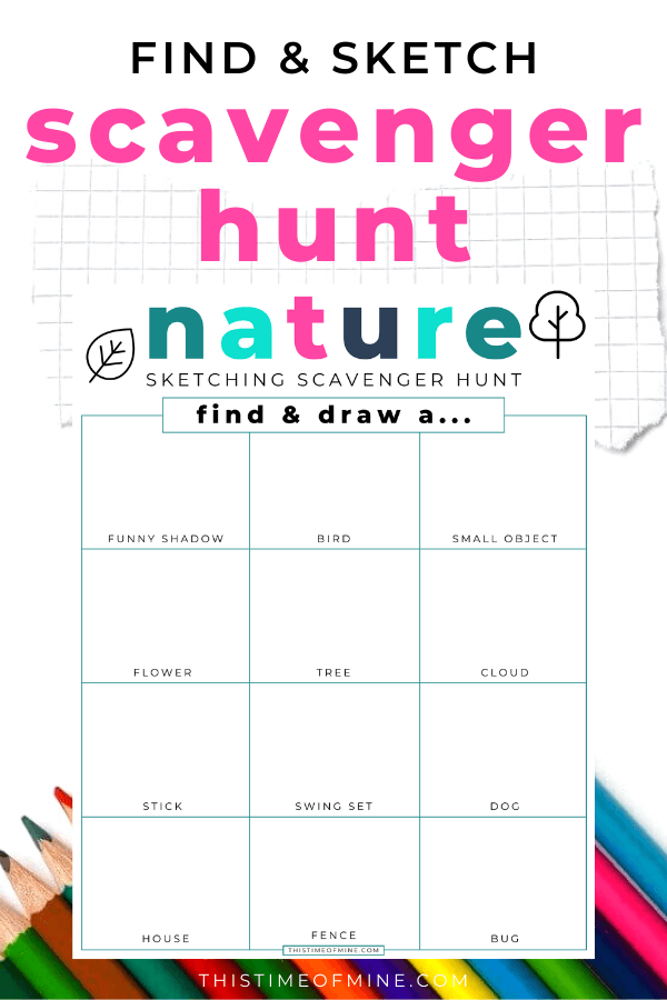 nature scavenger hunt for kids printable | This Time Of Mine