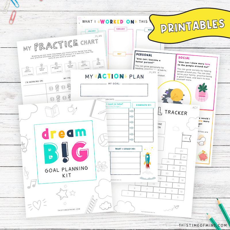 goal planning printables for kids | This Time Of Mine