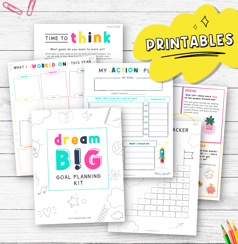 Dream Big Goal Planning Kit For Kids Printables