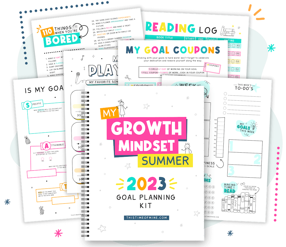 My Growth Mindset Summer | Goal Planning Kit For Kids | This Time Of Mine