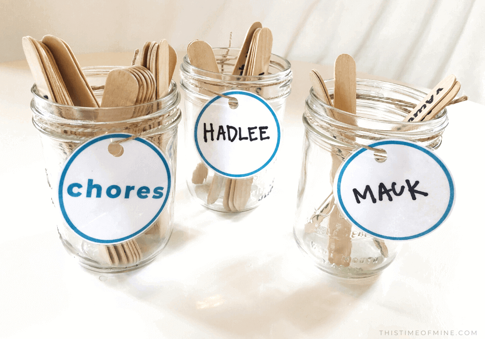 jars 5 | chore sticks for kids | This Time Of Mine