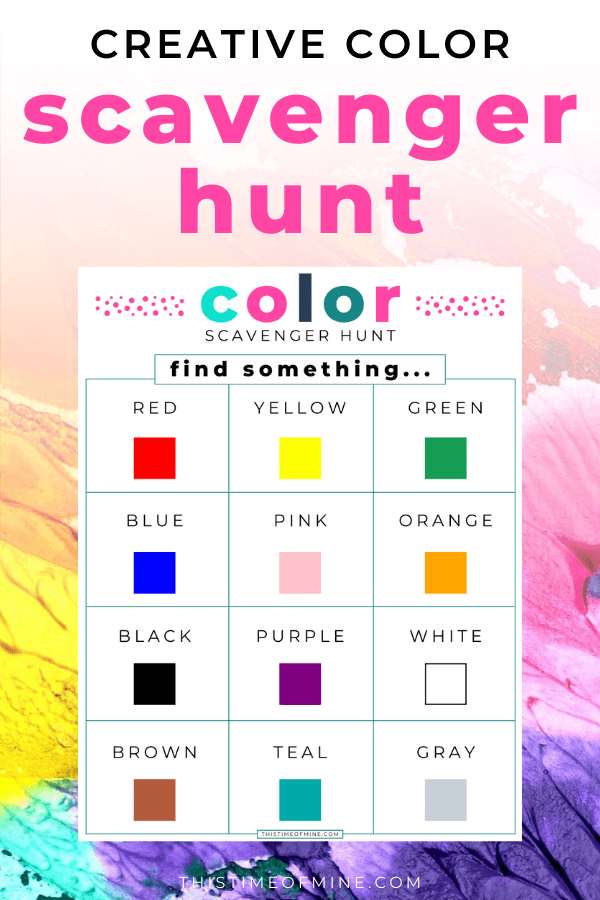 color scavenger hunt printable | This Time Of Mine