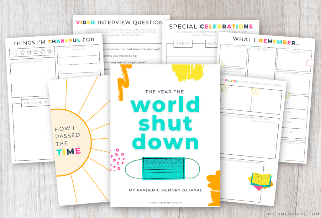 pandemic journal for kids | when the world shut down | This Time Of Mine